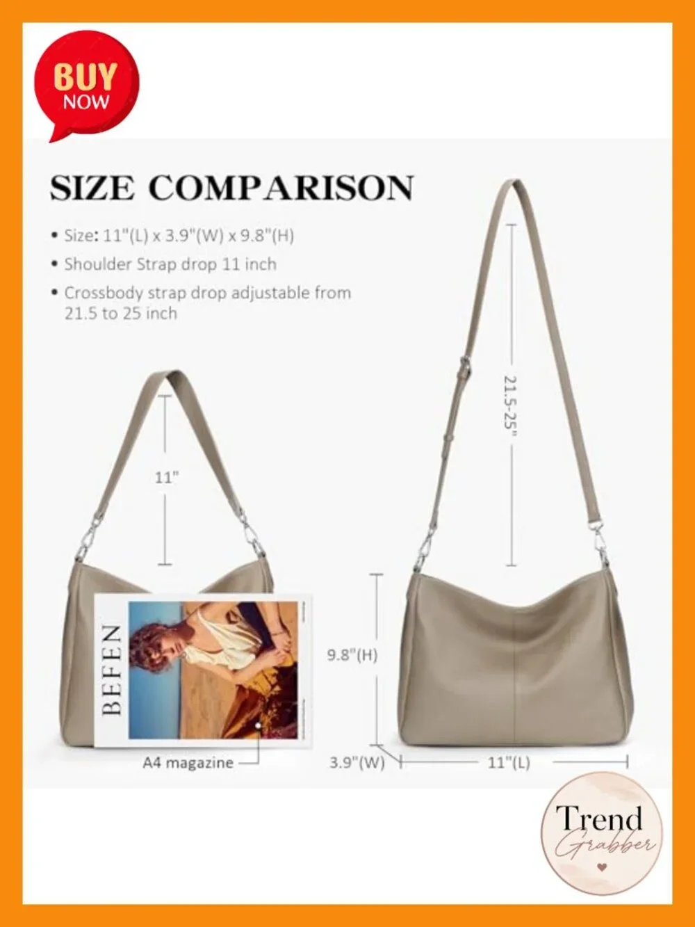 Soft Genuine Leather Hobo Bag Women Crossbody Shoulder Purse Large Capacity